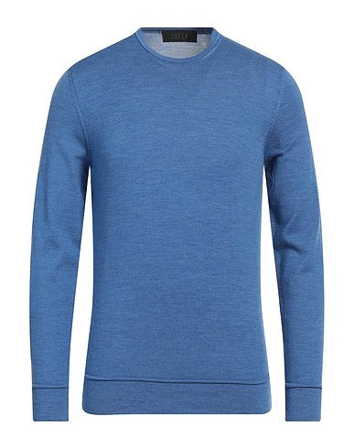 VNECK Jumper Azure 100% Merino Wool