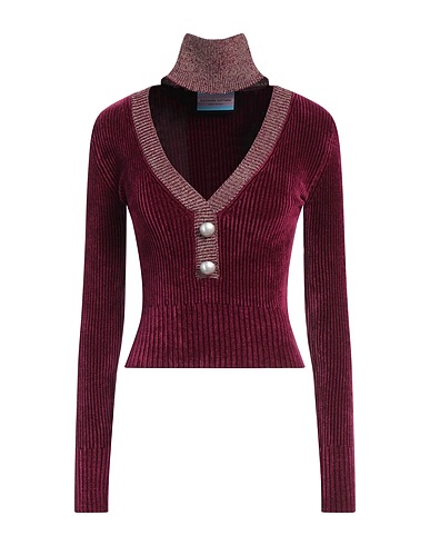 ELEONORA GOTTARDI Polo neck Garnet 86% Viscose, 12% Polyamide, 2% Elastane