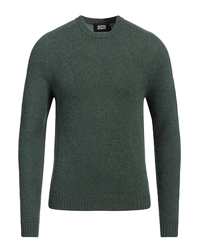 ALPHA STUDIO Jumper Dark green 100% Geelong Wool