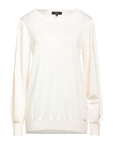 FAY Jumper Ivory 100% Virgin Wool