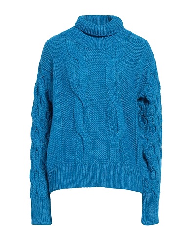PINK MEMORIES Rollkragenpullover Azurblau 50% Wolle, 40% Acryl, 10% Alpakawolle