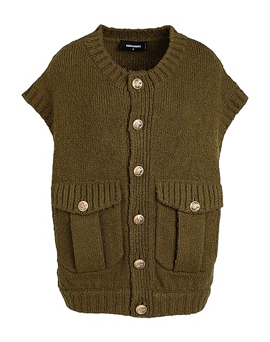 DSQUARED2 Strickjacke Militärgrün 95% Wolle, 5% Polyamid