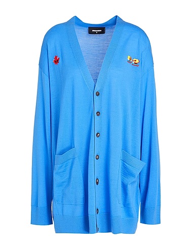 DSQUARED2 Cardigan Azzurro 100% Lana Vergine