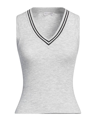 BRUNELLO CUCINELLI Jumper Light grey 46% Cashmere, 41% Viscose, 13% Polyester, Silk