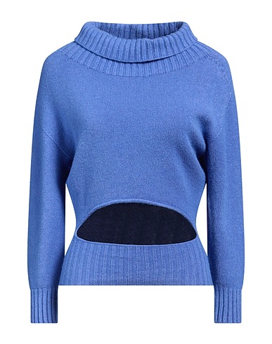 CARTA LIBERA Polo neck Blue 50% Viscose, 27% Polyester, 23% Polyamide