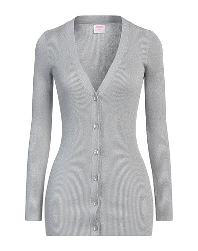 SUN 68 Cardigan Light grey 73% Viscose, 19% Polyamide, 8% Metallic fiber