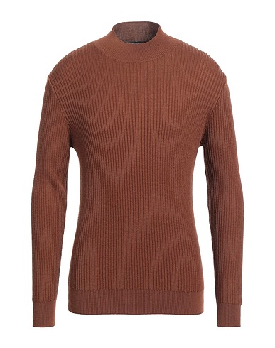 TAGLIATORE Polo neck Brown 100% Virgin Wool