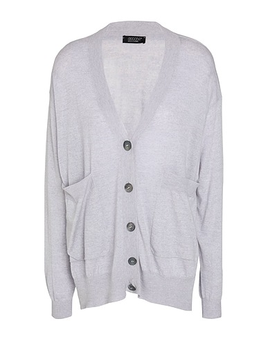 ARAGONA Cardigan Light grey 100% Merino Wool