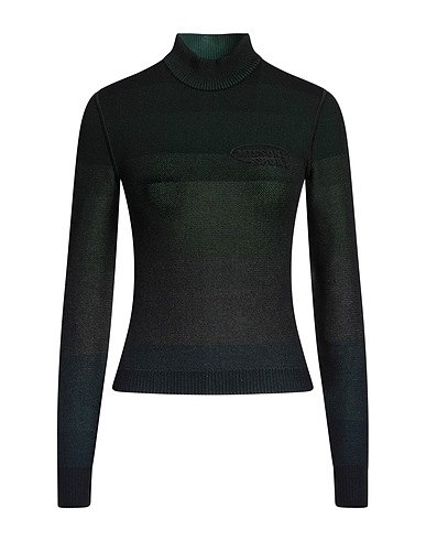 MISSONI Turtleneck Dark green 75% Cotton, 24% Polyamide, 1% Elastane