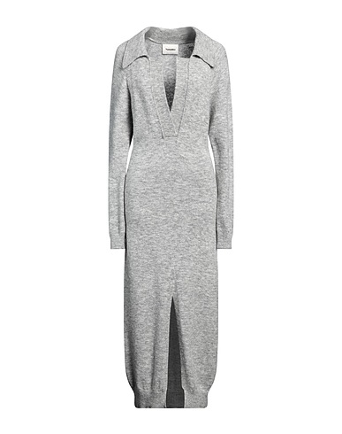 NANUSHKA Vestido largo Gris perla 32% Acrílico, 26% Poliamida, 25% Lana, 15% Lana de baby alpaca, 2% Elastán