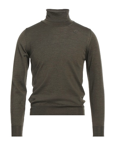 K-WAY Col roulé Vert militaire 100% Laine vierge