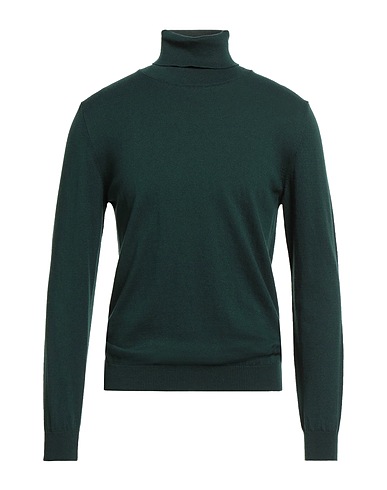 BELLWOOD Polo neck Dark green 90% Cotton, 10% Cashmere