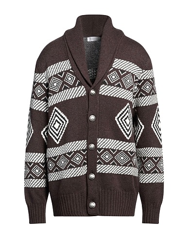 BRUNELLO CUCINELLI Cardigan Dark brown 100% Cashmere