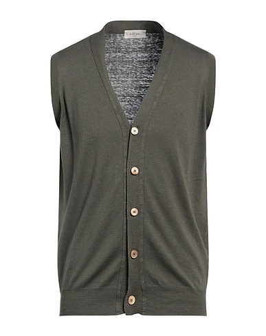 ALTEA Cardigan Military green 55% Linen, 45% Cotton