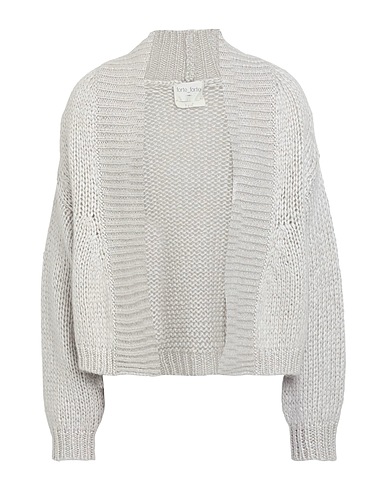 FORTE_FORTE Cardigan Light grey 42% Silk, 35% Mohair wool, 23% Cashmere