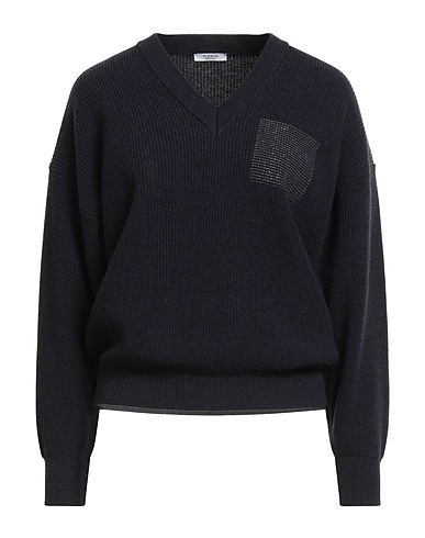 PESERICO Sweater Midnight blue 70% Virgin Wool, 20% Silk, 10% Cashmere, Metallic fiber