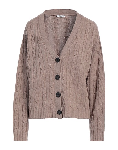 PESERICO Cardigan Light brown 60% Virgin Wool, 17% Silk, 13% Viscose, 9% Cashmere, 1% Polyester