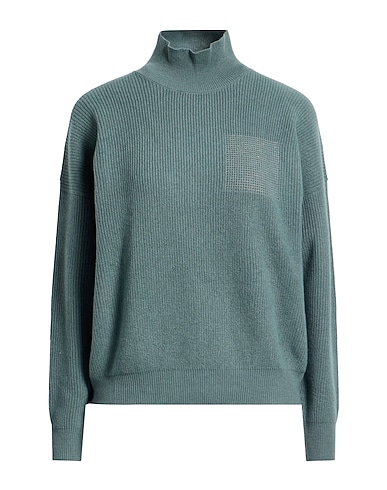 PESERICO Polo neck Sage green 70% Virgin Wool, 20% Silk, 10% Cashmere, Metallic fiber
