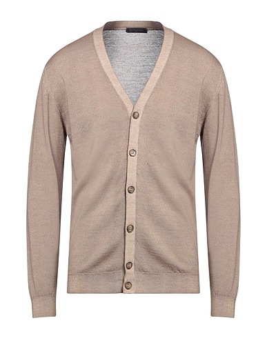 DANIELE FIESOLI Cardigan Khaki 100% Merino Wool