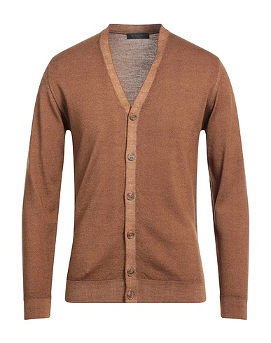 DANIELE FIESOLI Cardigan Camel 100% Merino Wool