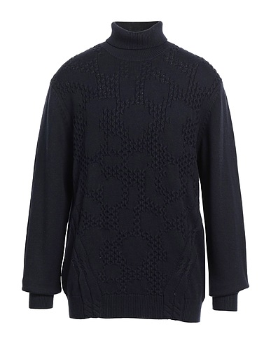 NOUS® LIVE FASHION MAN Polo neck Navy blue 40% Cotton, 31% Polyester, 12% Acrylic, 12% Viscose, 5% Wool