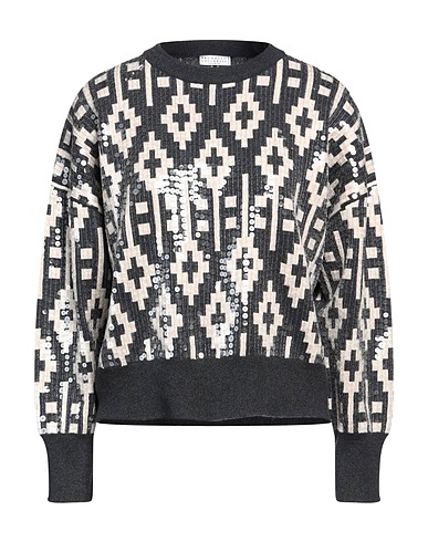 BRUNELLO CUCINELLI Sweater Charcoal 60% Virgin Wool, 30% Cashmere, 10% Silk