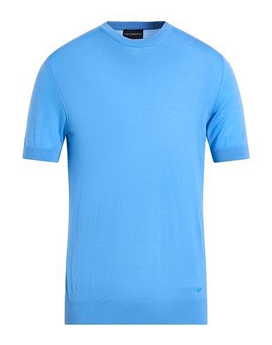 EMPORIO ARMANI Jumper Light blue 100% Virgin Wool