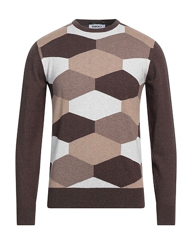 SHOCKLY Sweater Dark brown 95% Cotton, 5% Cashmere