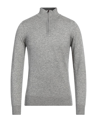 CASHMERE COMPANY Jumper with zip Light grey 40% Wool, 30% Cashmere, 15% Silk, 15% Nylon