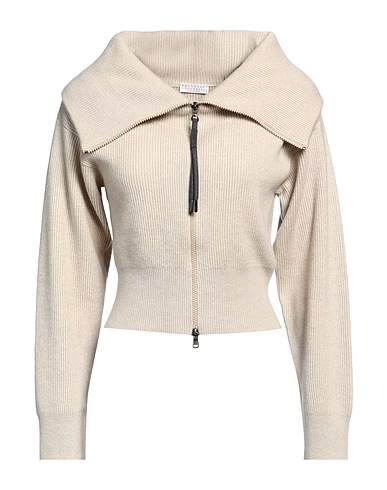 BRUNELLO CUCINELLI Cardigan Beige 100% Cashmere, Cotton, Brass