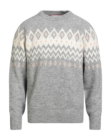 BRUNELLO CUCINELLI Sweater Light grey 37% Alpaca wool, 30% Cotton, 26% Polyamide, 7% Wool