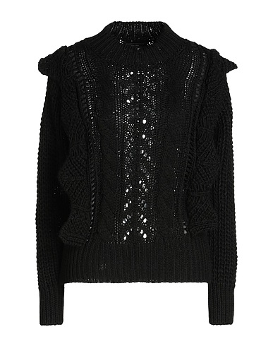 ANGELA MELE MILANO Polo neck Black 75% Acrylic, 10% Viscose, 10% Wool, 5% Alpaca wool