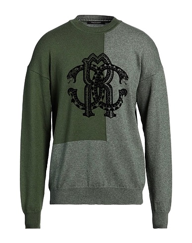 ROBERTO CAVALLI Sweater Military green 60% Cotton, 40% Wool, Polyester