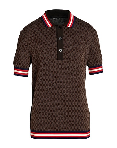 BALMAIN Jumper Brown 100% Merino Wool