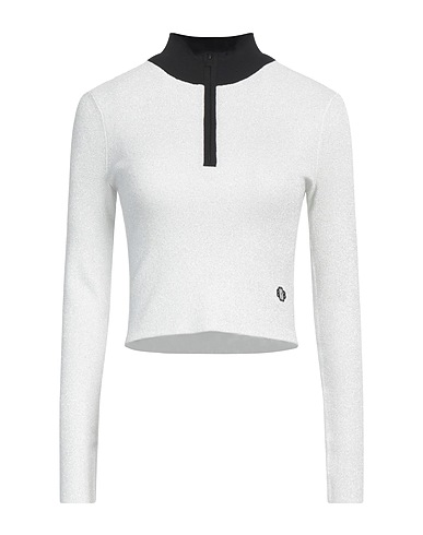 MAJE Polo neck Silver 65% Viscose, 14% Polyamide, 13% Polyester, 7% Metallic fiber, 1% Elastane