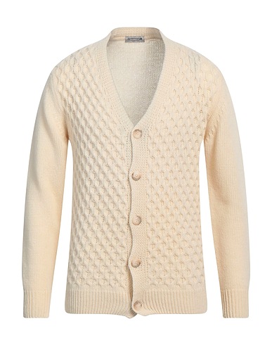 DANIELE ALESSANDRINI HOMME Strickjacke Elfenbein 70% Wolle, 25% Polyamid, 5% Andere Fasern