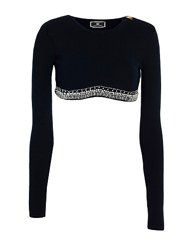 ELISABETTA FRANCHI Sweater NERO 42% Polyamide, 29% Wool, 29% Viscose