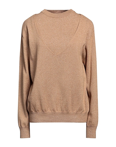 JUCCA Twin set Camel 42% Wool, 28% Viscose, 14% Polyamide, 9% Metal, 7% Cashmere