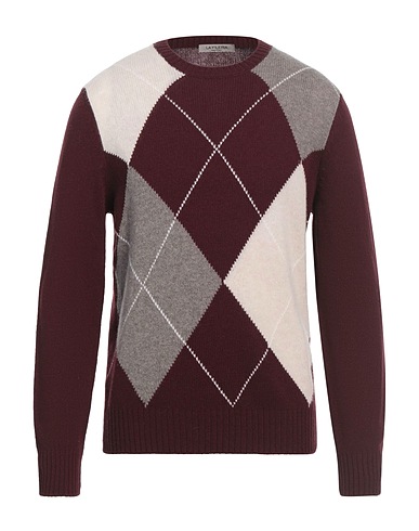 LA FILERIA Pullover Bordeaux 100% Lana Vergine