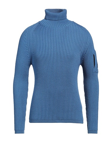 C.P. COMPANY Polo neck Slate blue 55% Virgin Wool, 45% Polyester