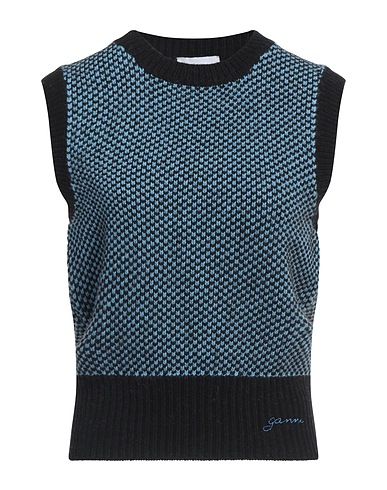 GANNI Sleeveless sweater Black 45% Wool, 35% Recycled wool, 20% Recycled polyamide