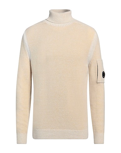 C.P. COMPANY Polo neck Beige 58% Polyester, 34% Wool, 8% Polyamide