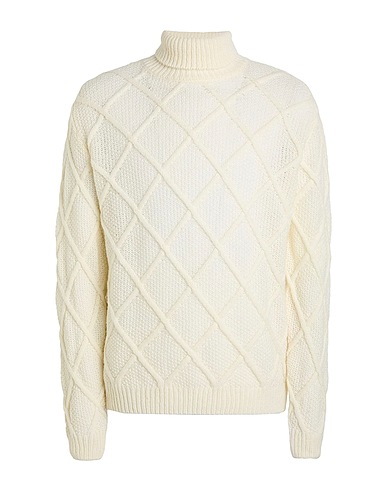 DANIELE FIESOLI Polo neck Ivory 100% Merino Wool
