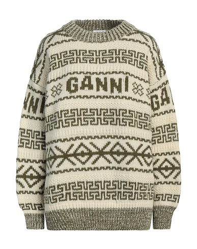 GANNI Jumper Military green 100% Organic wool