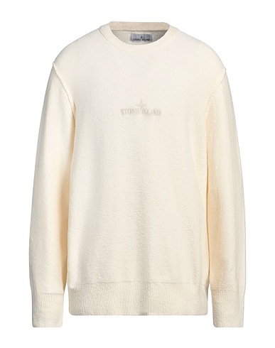 STONE ISLAND Pullover Ivoire 73% Coton, 25% Polyamide, 2% Élasthanne