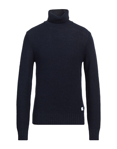 MANUEL RITZ Polo neck Navy blue 75% Acrylic, 10% Wool, 10% Viscose, 5% Alpaca wool