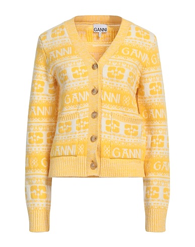 GANNI Cardigan Yellow 45% Wool, 35% Recycled wool, 20% Recycled polyamide