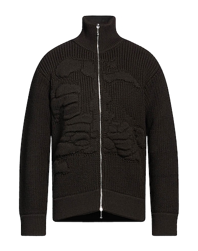 BURBERRY Cardigan Dark brown 81% Wool, 19% Polyester
