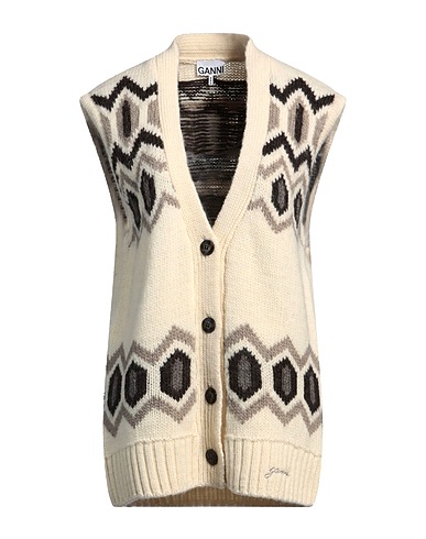 GANNI Cardigan Ivory 100% Organic wool