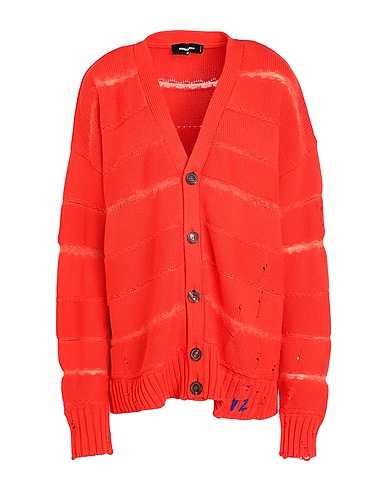 DSQUARED2 Cardigan Orange 90% Cotton, 4% Acrylic, 3% Polyamide, 3% Mohair wool